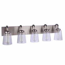 Elsa Vanity Light Fixture w/o Bulbs, 5 Lights, E26, Polished Nickel