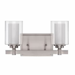 Celeste Vanity Light Fixture w/o Bulbs, 2 Lights, E12, Polished Nickel