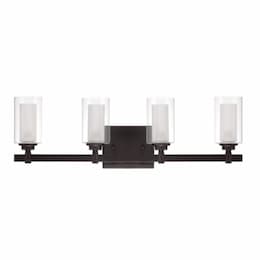 Celeste Vanity Light Fixture w/o Bulbs, 4 Lights, E12, Espresso