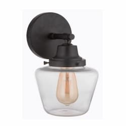 Essex Wall Sconce Fixture w/o Bulb, 1 Light, E26, Flat Black