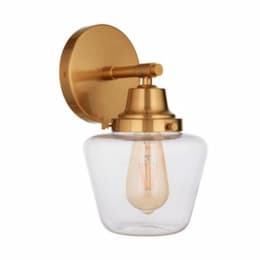 Essex Wall Sconce Fixture w/o Bulb, 1 Light, E26, Satin Brass