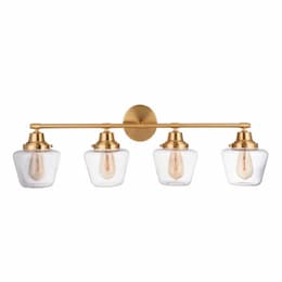 Essex Vanity Light Fixture w/o Bulbs, 4 Lights, E26, Satin Brass