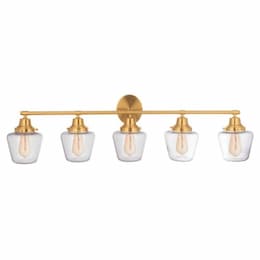 Essex Vanity Light Fixture w/o Bulbs, 5 Lights, E26, Satin Brass