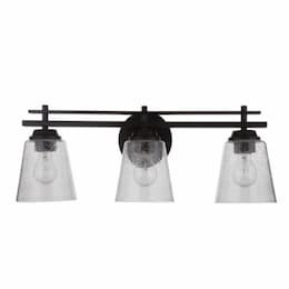 Drake Vanity Light Fixture w/o Bulbs, 3 Lights, E26, Flat Black