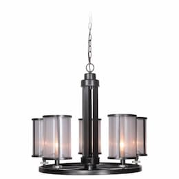 Danbury Chandelier w/o Bulbs, 5 Lights, E12, Matte Black