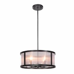 Danbury Pendant w/o Bulbs, 4 Lights, E12, Matte Black