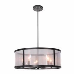 Danbury Pendant w/o Bulbs, 5 Lights, E12, Matte Black