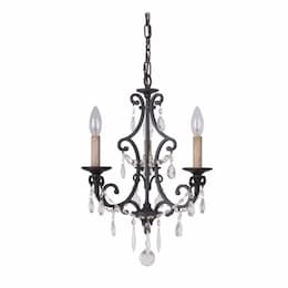 Bentley Chandelier w/o Bulbs, 3 Lights, E12, Matte Black