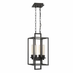 Cubic Pendant Light w/o Bulbs, 4 Lights, E26, Aged Bronze Brushed