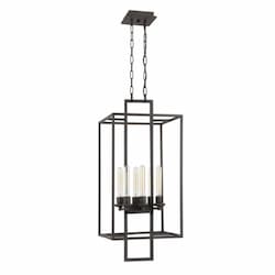 Cubic Pendant Light w/o Bulbs, 6 Lights, E26, Aged Bronze Brushed