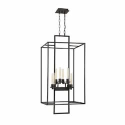 Cubic Pendant Light w/o Bulbs, 8 Lights, E26, Aged Bronze Brushed