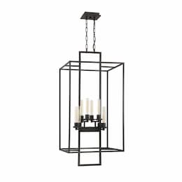 Cubic Pendant Light w/o Bulbs, 8 Lights, E26, Aged Bronze Brushed