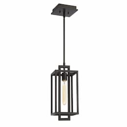 Cubic Pendant Light w/o Bulb, 1 Light, E26, Aged Bronze Brushed