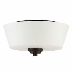 Grace Flush Mount Fixture w/o Bulbs, 2 Lights, Espresso & Frost Glass