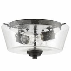 Grace Flush Mount Fixture w/o Bulbs, 2 Lights, Espresso & Seeded Glass