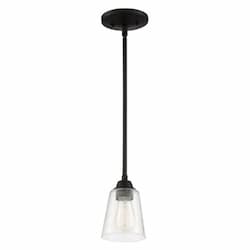 Grace Mini Pendant Light w/o Bulb, E26, Espresso & Seeded Glass