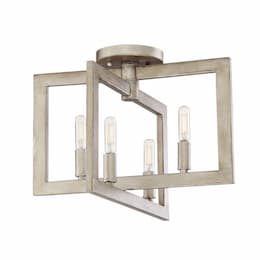 Portrait Semi Flush Fixture w/o Bulbs, 4 Lights, E12, Gold Twilight