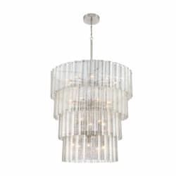 Museo Chandelier w/o Bulbs, 28 Lights, E12, Polished Nickel