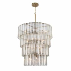 Museo Chandelier w/o Bulbs, 28 Lights, E12, Satin Brass