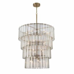 Museo Chandelier w/o Bulbs, 28 Lights, E12, Satin Brass