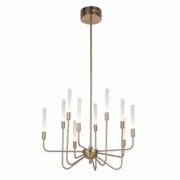 30W LED Valdi Chandelier, 10 Lights, 90 CRI, 3000K, Satin Brass