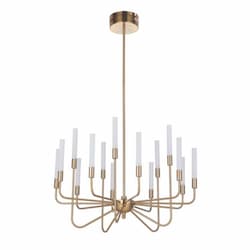 45W LED Valdi Chandelier, 15 Lights, 90 CRI, 3000K, Satin Brass