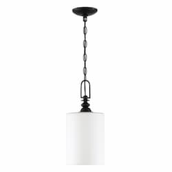 Dardyn Mini Pendant Fixture w/o Bulb, 1 Light, Espresso & Frost White