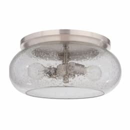 Serene Flush Mount Fixture w/o Bulbs, 2 Lights, E26, Polished Nickel