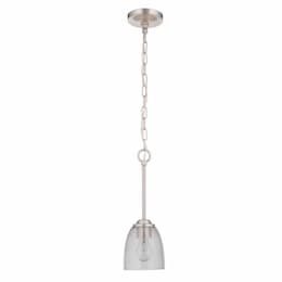 Serene Mini Pendant Fixture w/o Bulb, 1 Light, E26, Polished Nickel