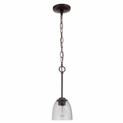 Serene Mini Pendant Fixture w/o Bulb, 1 Light, E26, Espresso