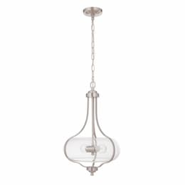 Serene Pendant Fixture w/o Bulbs, 2 Lights, E26, Polished Nickel