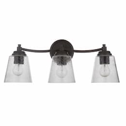 Tyler Vanity Light Fixture w/o Bulbs, 3 Lights, E26, Flat Black