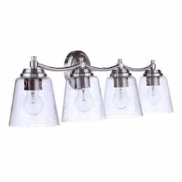 Tyler Vanity Light Fixture w/o Bulbs, 4 Lights, E26, Polished Nickel