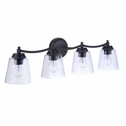 Tyler Vanity Light Fixture w/o Bulbs, 4 Lights, E26, Flat Black