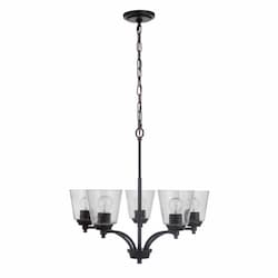 Tyler Chandelier Fixture w/o Bulbs, 5 Lights, E26, Flat Black