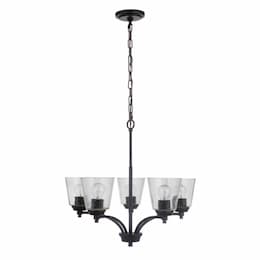 Tyler Chandelier Fixture w/o Bulbs, 5 Lights, E26, Flat Black