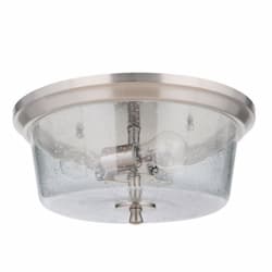 Tyler Flush Mount Fixture w/o Bulbs, 3 Lights, E26, Polished Nickel