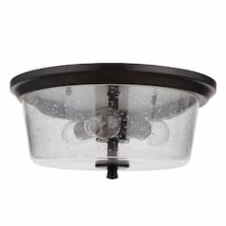 Tyler Flush Mount Fixture w/o Bulbs, 3 Lights, E26, Flat Black