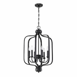 Bolden Pendant Light Fixture w/o Bulbs, 6 Lights, E12, Flat Black