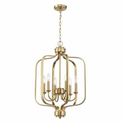 Bolden Pendant Light Fixture w/o Bulbs, 6 Lights, E12, Satin Brass