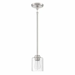 Bolden Mini Pendant Fixture w/o Bulb, 1 Light, E26, Nickel/Clear Glass