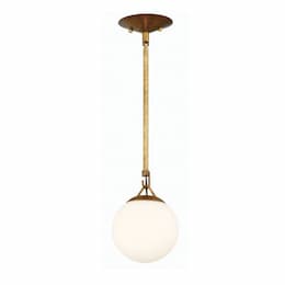 Orion Mini Pendant Fixture w/o Bulb, 1 Light, E12, Patina Aged Brass