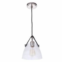 Hagen Pendant Light Fixture w/o Bulb, 1 Light, E26, Polished Nickel