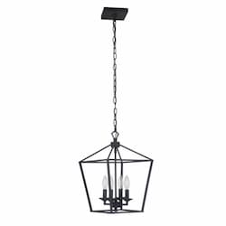 Flynt Mini Pendant Fixture w/o Bulbs, 4 Lights, E12, Flat Black