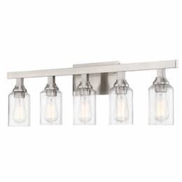 Chicago Vanity Light Fixture w/o Bulbs, 5 Lights, E26, Polished Nickel