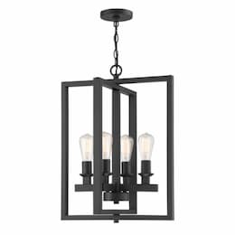 Chicago Pendant Fixture w/o Bulbs, 4 Lights, E26, Flat Black