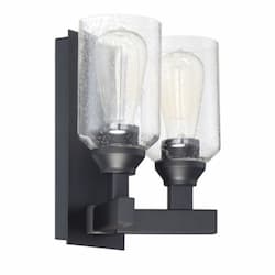 Chicago Wall Sconce Fixture w/o Bulbs, 2 Lights, E26, Flat Black