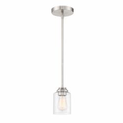 Chicago Mini Pendant Fixture w/o Bulb, 1 Light, E26, Polished Nickel