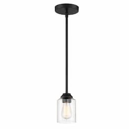 Chicago Mini Pendant Fixture w/o Bulb, 1 Light, E26, Flat Black