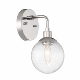 Que Wall Sconce Fixture w/o Bulb, 1 Light, E12, Chrome